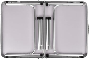 Складний столик для пікніка, 90 см, алюміній, регульована висота, легкий, для кемпінгу та саду (90 x 60 x 37/67 см)