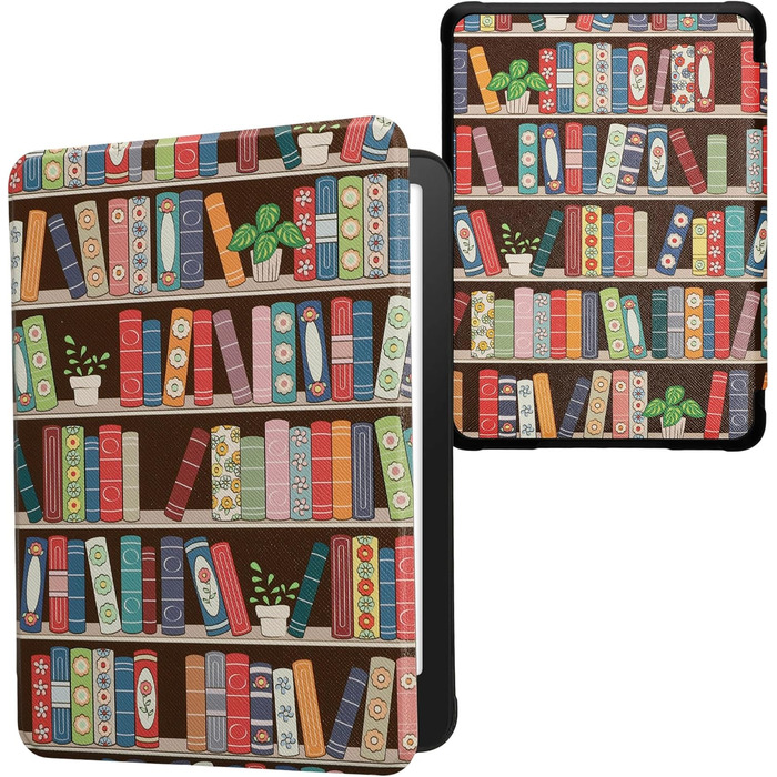 Чохол-книжка kwmobile для Amazon Kindle Paperwhite (2024)/Colorsoft з квітковим дизайном, магнітним закриттям - захисний чохол для електронного читача, синьо-червоно-білий