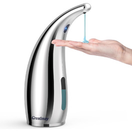 Greatmay Automatic Soap Dispenser - Touchless, Battery Operated, 300ml, IPX6 Waterproof - for Bathroom, Kitchen