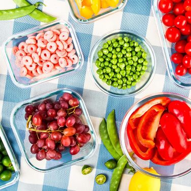 Набір контейнерів для їжі Glas Meal Prep, 12 штук, рожевий, для зберігання та обіду, миється в посудомийній машині