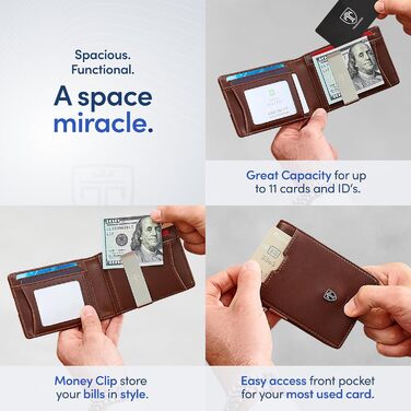 Чоловічий гаманець TRAVANDO Autin з RFID-захистом, гаманець для грошей, картхолдер для чоловіків, чорний/помаранчевий, стандартний розмір