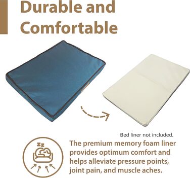 Ортопедичне ліжко для собак Ellie-Bo з memory foam, чорне, вологостійке, для клітки 76 см, розмір M (S - [L56 x W41 x H6cm], Green Water Resistant)