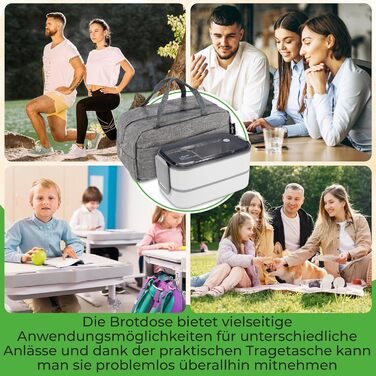 Преміум ланчбокс: сталевий контейнер для їжі дорослим та дітям з відділеннями. Ідеальний для школи, університету, офісу та подорожей.