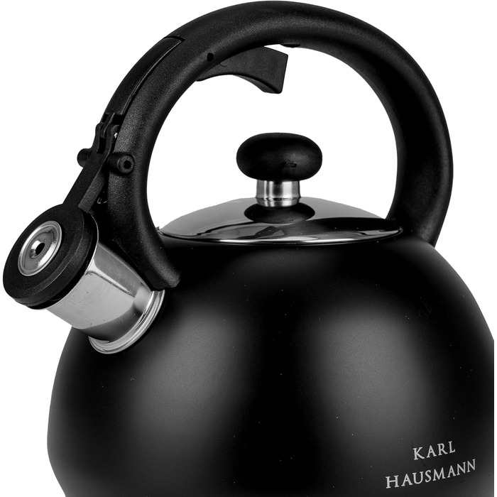 Чайник електричний KARL HAUSMANN Induktion 1.8L чорний з авто-свистком - нержавіюча сталь для всіх плит