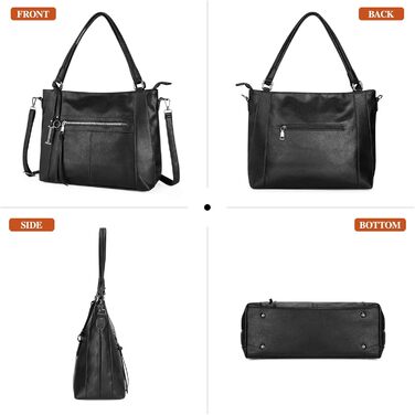 BAIGIO Комплект сумок жіночих: сумка-шопер середнього розміру, кросбоді та гаманець зі штучної шкіри, чорний