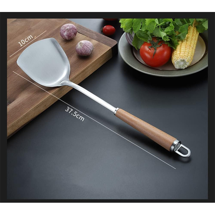 Набір кухонного інвентарю з нержавіючої сталі 4 шт. (304), з дерев'яною ручкою, сумісний з посудомийною машиною