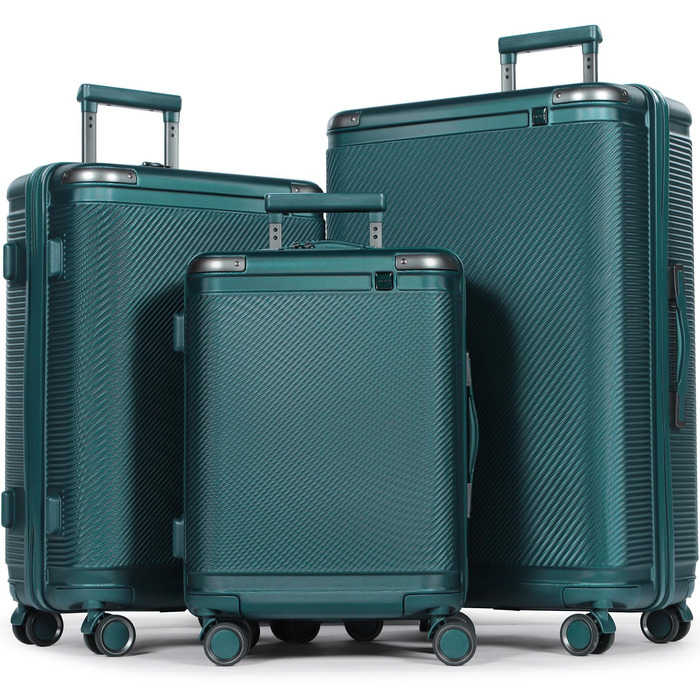 Набір валіз Tavoxda 3 шт. з TSA-замком, великі, для жінок та чоловіків, зелені
