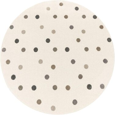 Дитячий килим TT Home для кімнати хлопчика/дівчинки, м'який, сучасний, 120x160 см (круглий, сіро-рожево-бежевий)