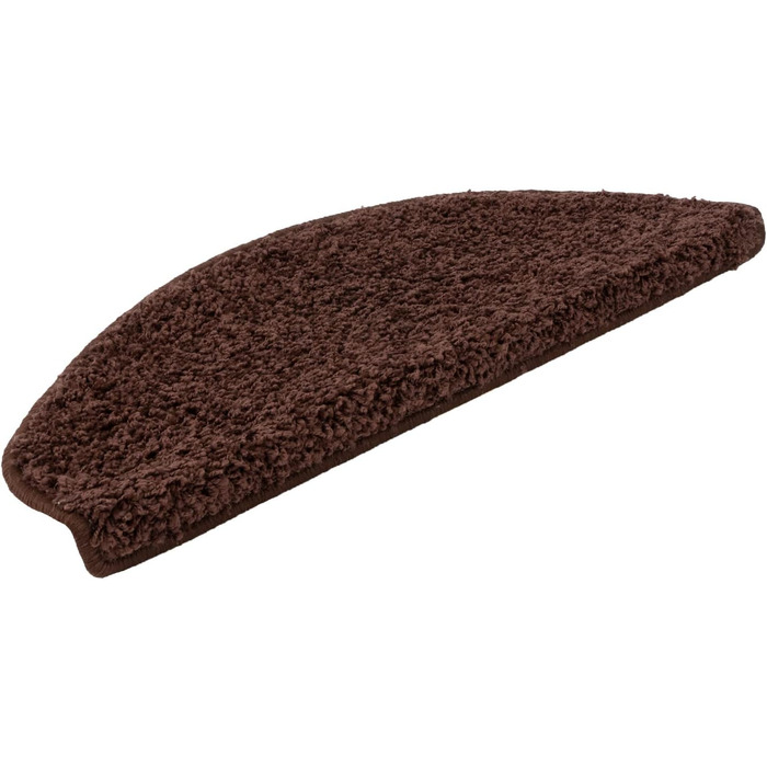 Набір килимків для сходин Floordirekt Barcelona (15 шт.) - надійні та легкі в догляді, 16 кольорів, напівкруглі (темно-коричневий, 65 x 23,5 см)