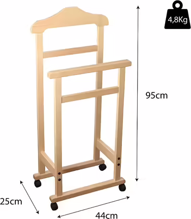 MAURY'S Clothes Rack Pratic Beechwood 44 x 25 x H 98 cm … (Natural)