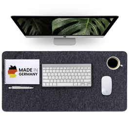 Килимок для столу повстяний 80x40 см Easy and Green® (Німеччина) - мишка, офіс, еко-фетр, сірий
