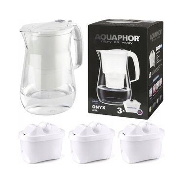 Фільтр-кувшин для води Aquaphor Onyx, чорний, 4.2 л + 3 змінні картриджі MG Maxfor