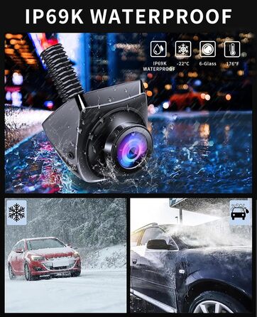 Автомобільна HD 1080P камера заднього виду OBEST з 4.3'' монітором, нічне бачення, водонепроникна IP69, комплект для автобуса, фургона, вантажівки, кемпера, причепа