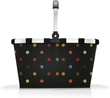 Сумка-шопер Reisenthel Carrybag Dots – Чорна, водонепроникна, з великим об'ємом та внутрішньою кишенею