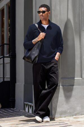 Світшот PINSPARK чоловічий з ¼ блискавкою, довгим рукавом, без капюшона, темно-синій (Navy Blau), 3XL