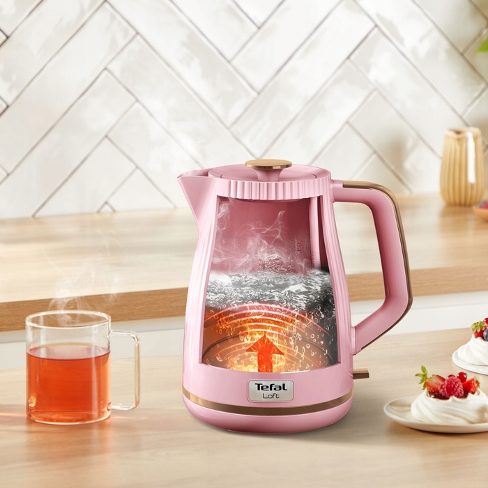 Бездротовий електрочайник TEFAL Loft KO2517, 2400 Вт, рожевий