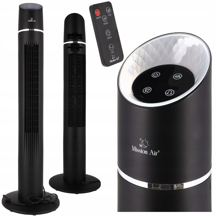 Колонний вентилятор Mission Air TOWER FAN XL, чорний