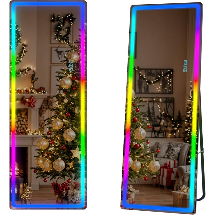 Дзеркало для тіла LVSOMT з підсвіткою, 120x40 см, настінне/на двері, LED, чорне