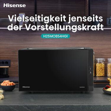 Мікрохвильова піч Hisense H20MOBS4HI 25 л з InverterTech, керамічним покриттям та цифровим керуванням