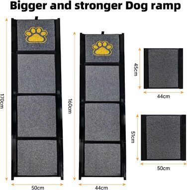Східці для собак до авто Hunderampe 160 см, складані, для великих собак, з антиковзким килимком, SUV, ручне переношення