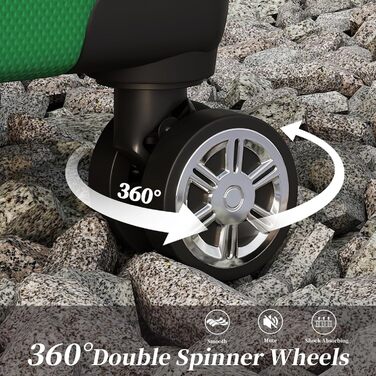 Набір валіз Ystyle Kofferset 5 шт: 12', 18', 20', 24', 28' + косметичка, ABS, 360° колеса, TSA-замок, для подорожей, Європа, круїз, навчання за кордоном, м'ятний колір