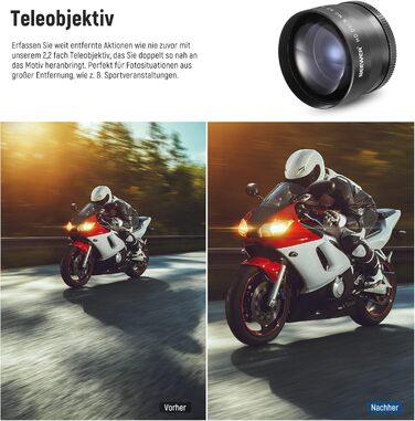 Набір об'єктивів NEEWER 52mm: ширококутний, телеоб'єктив, макро, ND-фільтри (ND2, ND4, ND8), UV, CPL, FLD для APS-C