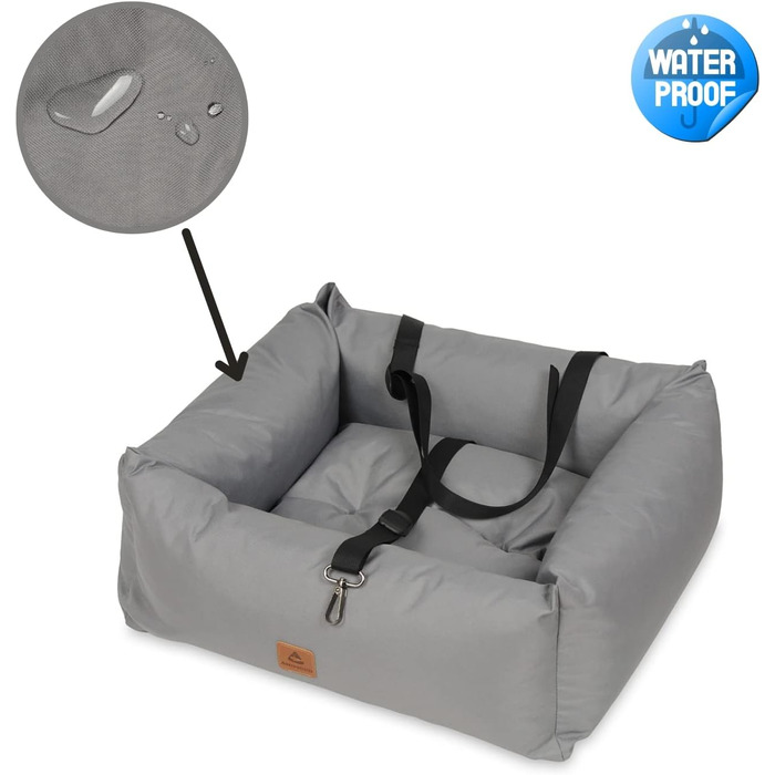 Автокрісло для собак, переноска для тварин у автомобіль, 56x51x20 см (Сірий)