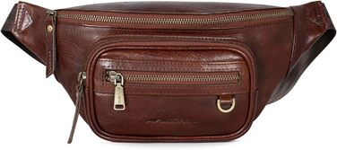 Чоловіча поясна сумка Marc Peter® Varadero з натуральної шкіри Наппа | Перехресна сумка на пояс для чоловіків та жінок | Сумка на пояс з регульованим ремінцем | Шкіряна сумка-чокер | Сумка через тіло (Чорний шоколад)