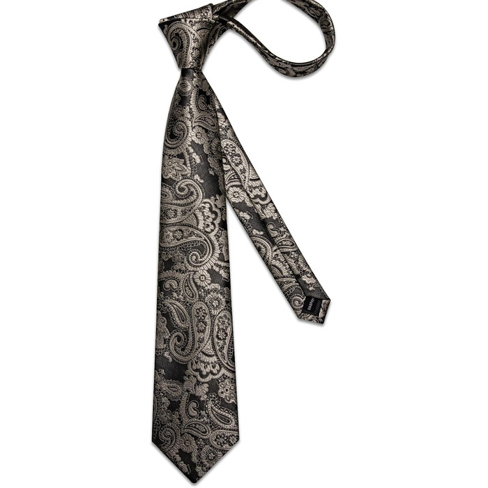 Набір краваток для чоловіків: краватка, нагрудна хустинка, краватки-слейв, краватки-кліпси, запонки, шпилька, 5 шт. (чорний та темно-золотий)