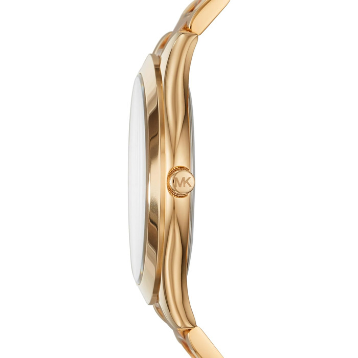 Жіночий годинник Michael Kors Slim Runway 42мм, кварцовий механізм, сталевий браслет (золотистий та світло-рожевий)