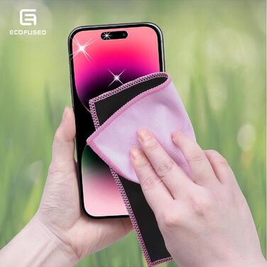 Серветки для чищення з мікрофібри Eco-Fused, 5 шт. - двосторонні - для смартфонів, LCD-телевізорів, планшетів, екранів ноутбуків, об'єктивів камер (рожеві, 17 x 16 см)