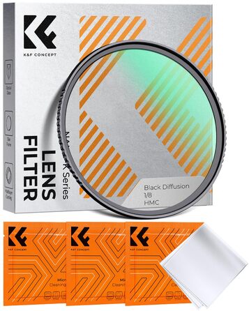 Фільтр K&F Concept 49мм Black Promist 1/8 (Nano-Klear) для відео та портретної фотографії - Оптичне скло, мультипокриття