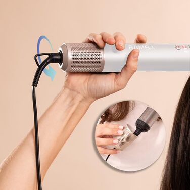 Фен-щітка Cecotec AirGlam Blue 12in1: 12 насадок, Coanda CeramicCare, 1400W, зменшує пухнастість