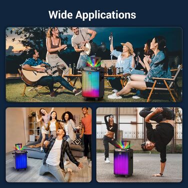 Караоке система TONOR K20 з 2 мікрофонами, Bluetooth, світлодіодна куля, для дому та відпочинку