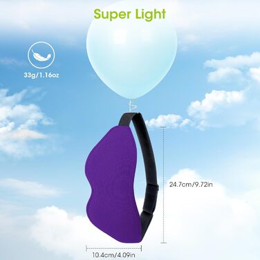 Маска для сну Laitver для тих, хто спить на боці, 2025, 3D світлоблокування, для жінок та чоловіків, комфортна, дихаюча, без тиску, з регульованою гумкою, для подорожей (темний фіолетовий)