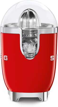 Електрична соковижималка для цитрусових Smeg CJF01PGEU, ручний прес, універсальний конус, 70 Вт, червона