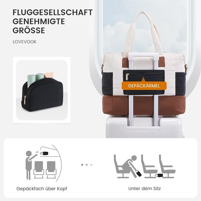 Сумка-мішок LOVEVOOK для подорожей, клініки, пологового будинку, ручної поклажі, 52x38x25 см (50 л)