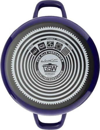 Набір каструль GSW Pünktchen, 7 предметів, синьо-білі, сталь-емаль, пластик
