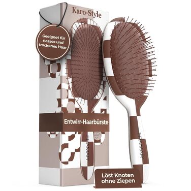 FRAMAR Щітка для волосся без розпушування - для довгого волосся, для жінок, для мокрого волосся, для розплутування, для кучерявого волосся, антистатична, шоколадного кольору