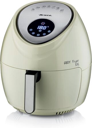 Ariete Air Fryer XXL 4618, Hot Air Fryer 7 Liter, 60-Minute Timer, LCD and Touchscreen with 7 Cooking Levels, Maximum Temperature 200° C, Capacity 2.5Kg, 1800W, Beige