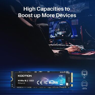 SSD KOOtion 1TB NVMe PCIe 4.0: Швидкий SSD для PS5, ігор та відеомонтажу