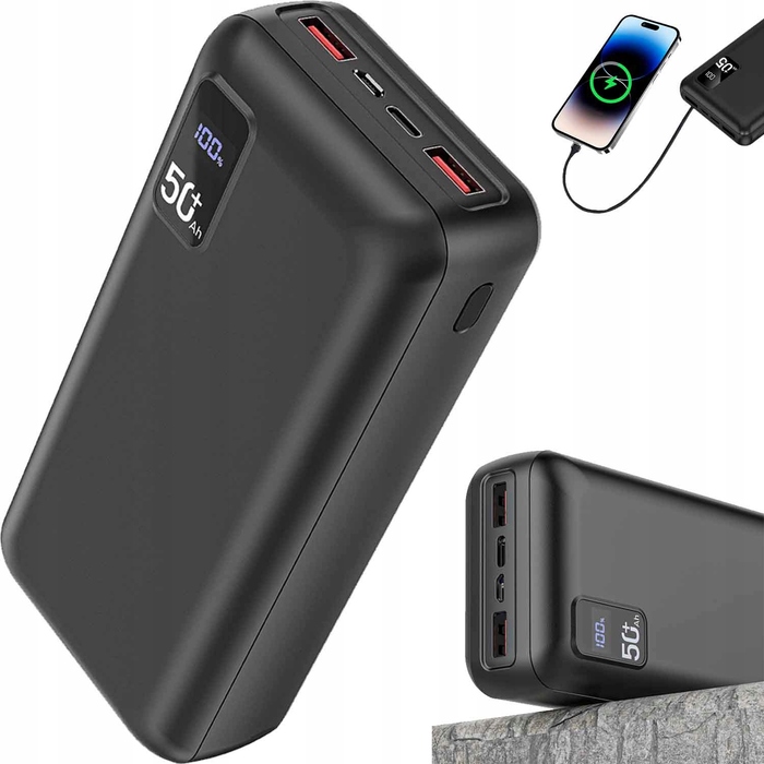 Потужний павербанк Baseus 50000mAh 22.5W: 2x USB, USB-C, QC 3.0, з LED-дисплеєм та системою безпеки