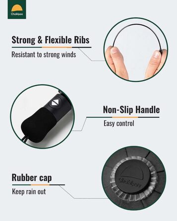 Чакіпі Регульований парасолька великого розміру, стійкий до сильного вітру, з відбиваючим покриттям, для чоловіків та жінок – автоматичний парасолька-тростина, компактний, для подорожей, чорний, покриття 210T, діаметр 106 см