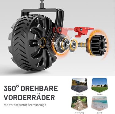 Візок пляжний Timber Ridge XXL 200л, складний, чорний: для кемпінгу, покупок, з гальмами та тримачем для напоїв