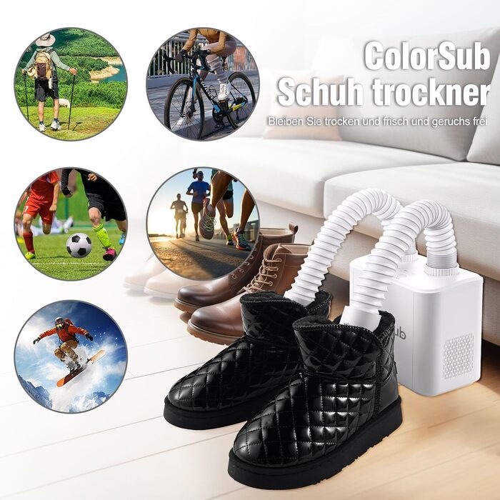 Електрична сушарка для взуття ColorSub з 4 режимами, для видалення запаху та сушіння в дощову, хмарну або снігову погоду