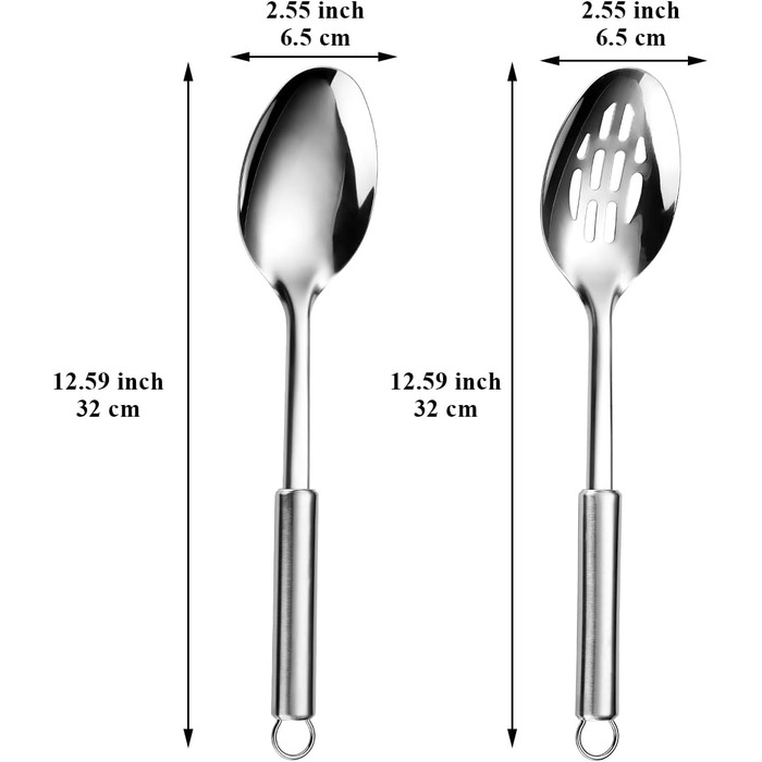 Набір кухонних ложок ReaNea з нержавіючої сталі: мішання, сервірування, приготування їжі. Ідеальний подарунок для дому та ресторану