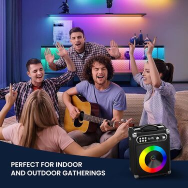 Портативна караоке-система: 20W PA-система з 2 бездротовими мікрофонами UHF та акумуляторами, для дому