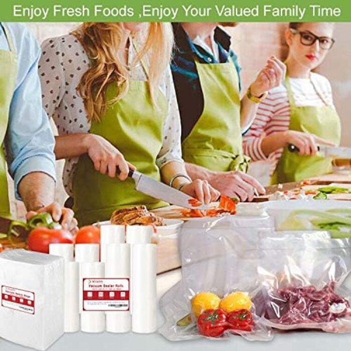 WVacFre 100-Piece Vacuum Bags 15x25cm (50) and 20x30cm (50) - Vacuum Bags for Food, BPA-Free Vacuum Sealer Bags for Vacuum Sealers and Foil Sealers Suitable