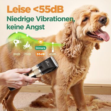 Машинка для стрижки собак Gimars 3-в-1: потужна, тиха, для густого хутра. Комплект з ножицями, акумуляторна, 7000 об/хв. Ідеально для собак та котів.