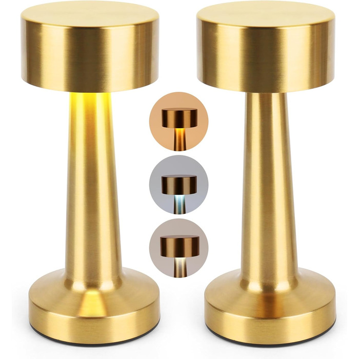 LED торшер настільний бездротовий, 2 шт. з сенсорним керуванням, 3 режими, 2000mAh, тепле світло для спальні та нічного столика